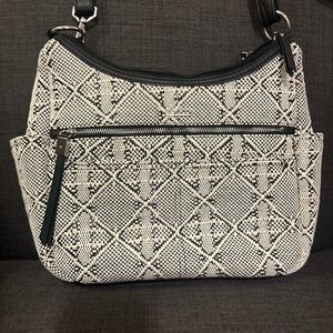 Rosetti Black and White Geometric Shoulder Bag